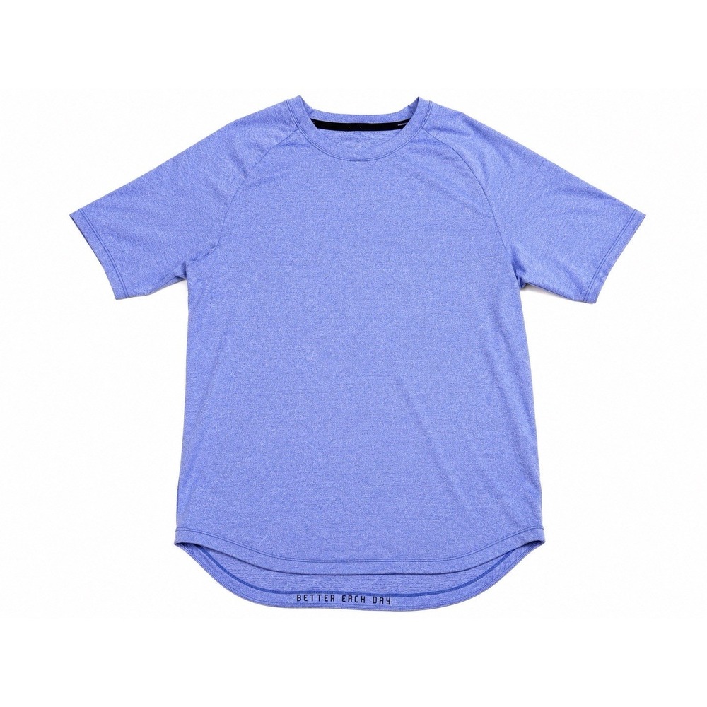 Lululemon Mens Shirt L Heathered Blue Drysense Short Sleeve Athleisure Shirt